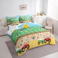 thumbnail image 3 of Homewish Cartoon Animal Cow Pig Twin Bedding Sets 7-Piece for Preppy Kids Children,Kawaii Truck Bedding Comforter Set Microfiber,Cute Farmhouse Breathable Sheet Sets,Luxury Bedroom Decor,Reversible, 3 of 8