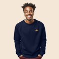 thumbnail image 3 of Dalix Pizza Embroidered Crewneck Fleece Sweatshirt Pullover Mens in Navy Blue L Large, 3 of 5