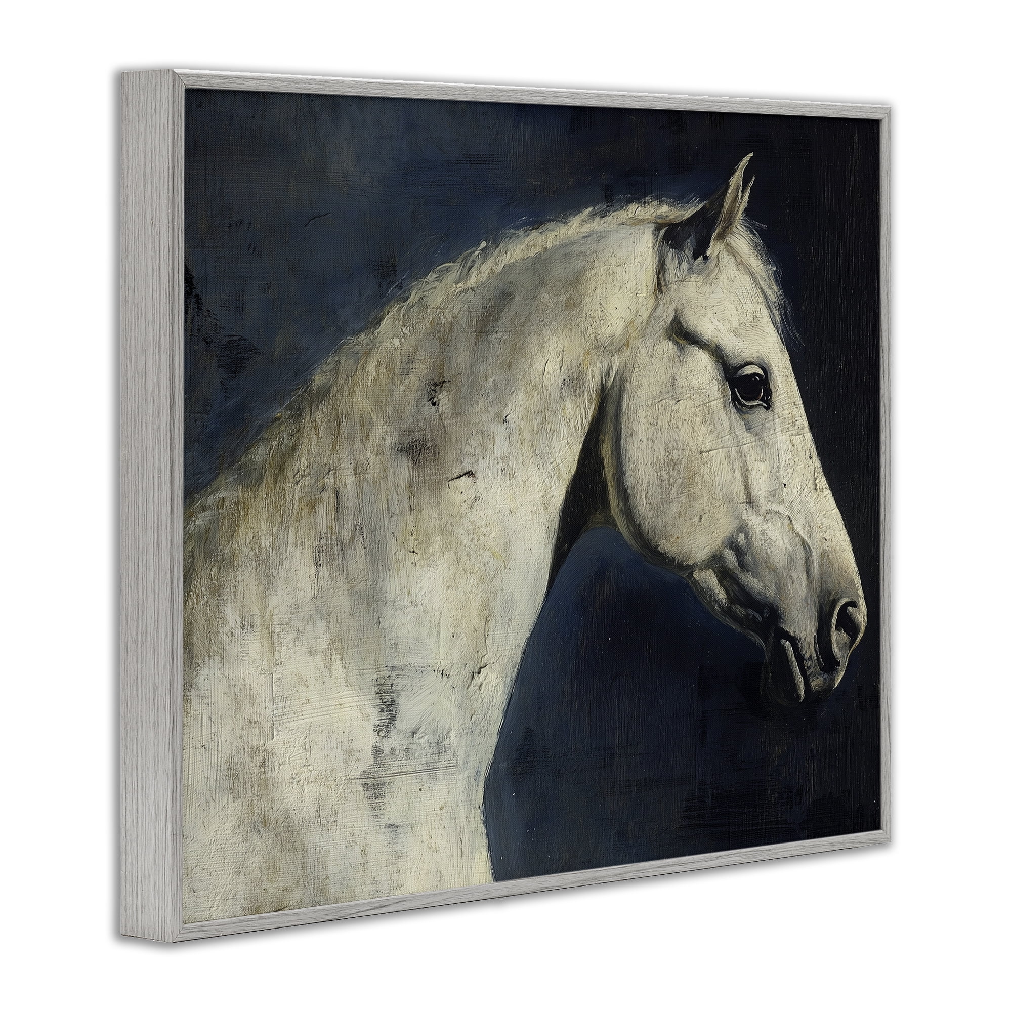 Stupell Industries Equine On The Blue Night Gray Framed Giclee Art, design by Svetlana Aleynikova