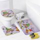 thumbnail image 4 of Doug-theme 4-Piece Shower Curtain Set with Rugs, Waterproof Bathroom Decor Set Includes Bath Mat, U-Shaped Rug, Toilet Lid Cover and Curtain with Hooks, 4 of 6