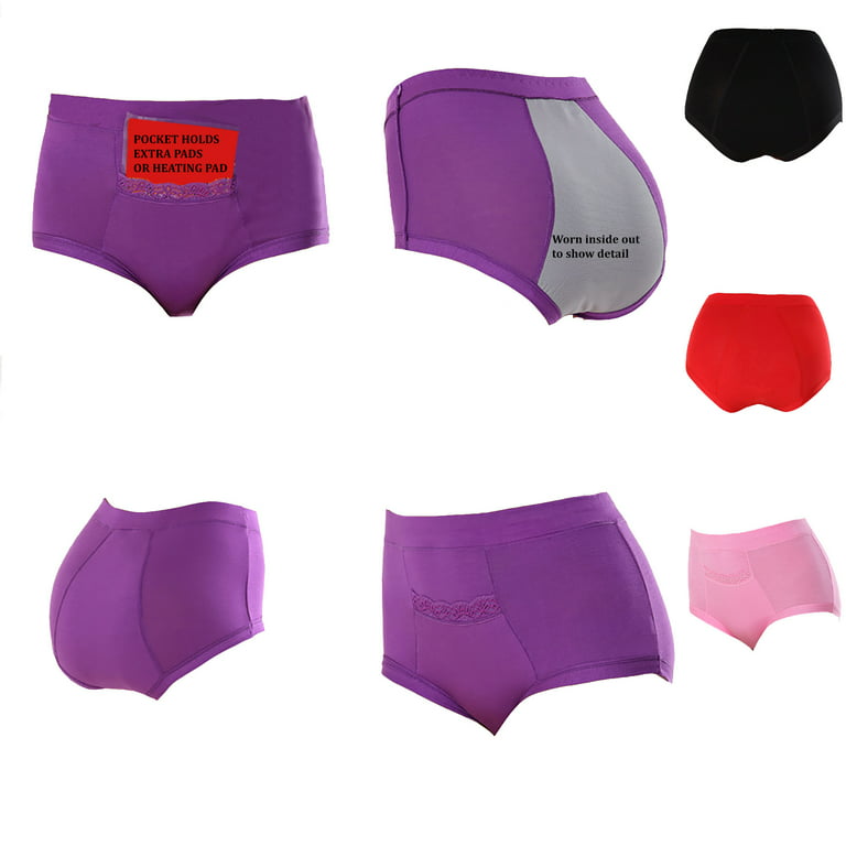 Code Red CODE RED Period Panties for Women with Pocket- Purple- XL Purple  XL 