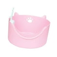 thumbnail image 4 of Caja de arena para gatos con parte abierta, bandejas de arena para mascotas con lados altos, bandejas de arena prácticas para hámsteres, cone Rosa, 4 of 9