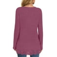 thumbnail image 4 of UVN Fall Tops for Women Long Sleeve Lace Trim V Neck Blouses Dressy Casual A Line Tunic Shirts, 4 of 7