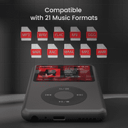 Innioasis 64GB Mp3 Player with Bluetooth, 2.4 Portable Mini HiFi Sound Bluetooth Digital Music Player with FM Radio Audiobook and Speaker Built in for Kids (Black)