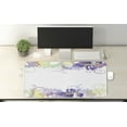 thumbnail image 2 of Floral Computer Mouse Pad, Classic Petals Pastel Toned Seasonal Florets Blooming Flowers Spring Print, Rectangle Non-Slip Rubber Mousepad X-Large, 35" x 15", Purple Pale Green, by Ambesonne, 2 of 2
