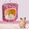 thumbnail image 1 of Machine Washable Hamster Hammock, Dark Color Hamster Hanging , Reusable Hedgehog For Squirrel Chinchilla Guinea Pig Pink Leopard, 1 of 8
