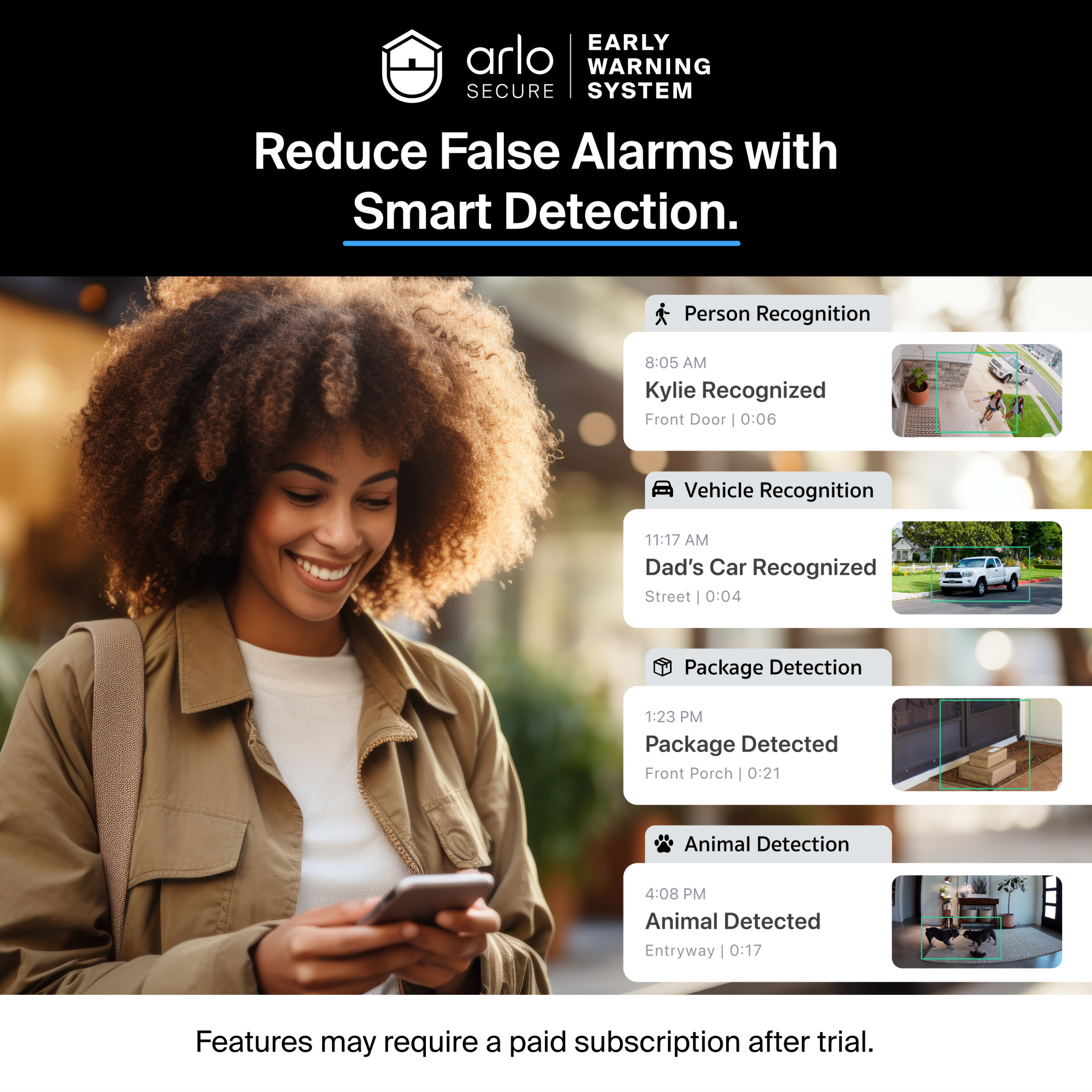 Arlo Video Doorbell 2K (2nd Gen), Battery/Wired, White photo 3