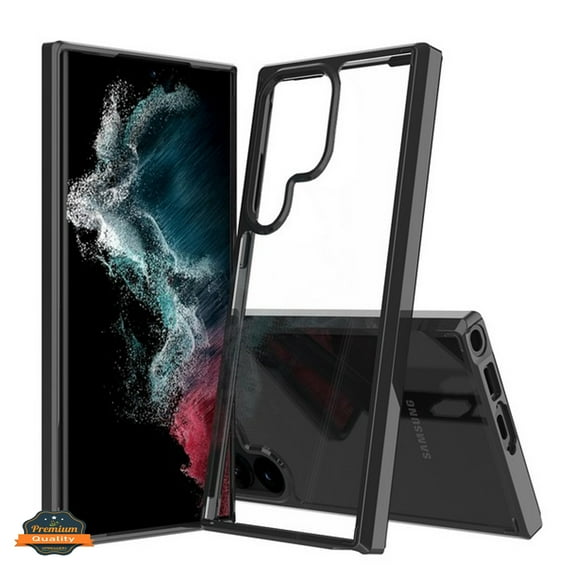 For Samsung Galaxy S23  Plus Crystal HD Clear Back Panel   TPU Bumper Frame Hybrid Thin Slim Hard Shockproof Defender Phone Case Cover by Xpression - Black