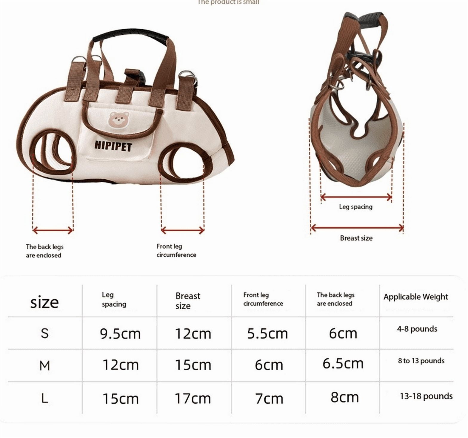 YiJuHu 2pcs Dog Full Body Lift Harness for Small Dogs, Hands Free Shoulder Carrier, Adjustable Breathable Vest Straps with Small Puppy Treat Bag