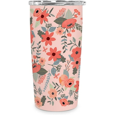 

Insulated Stainless-Steel Tumbler by -Mia Charro Fancy Flower Dog-17-Ounce-BPA-Free-Double-Walled with Special Vacuum Seal Keeps Liquids Cold up to 24 Hours - Fits Standard Size Cup Holders