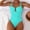 Mint Green, variant on UTSJKR Women's Sweetheart Neck One-Piece Swimsuit, Ruched Tummy Control Bathing Suit with Gold U-Ring Detail Black XL