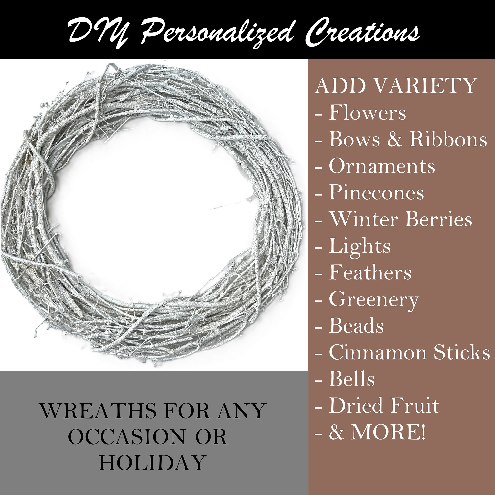 Kraft Lane: 18" Painted Grapevine Wreath - Glitter White - DIY Craft Projects, Handcrafted, In-Outdoor Decoration, Behr Paint, Seasonal-Holiday-Home