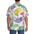 thumbnail image 5 of KLL Cute Chameleons Print Men's Shirt Short Sleeve Button Down Summer Cuba Beach Shirts- XX-Large, 5 of 7