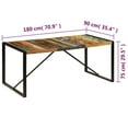 thumbnail image 4 of vidaXL Dining Table 70.9"x35.4"x29.5" Solid Reclaimed Wood, 4 of 10