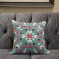 thumbnail image 5 of Amrita Sen Venetian Flower Paisley Duo Indoor/Outdoor Pillow with Removable Cover in Mint Pink16x16, 5 of 5