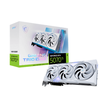 MSI GeForce RTX 5070 Ti 16G GAMING TRIO OC WHITE Graphics Card, 16GB GDDR7, DPx3, HDMIx1, DLSS 4
