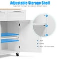 thumbnail image 6 of Giantex Rolling Kitchen Island Cart Storage Trolley Multipurpose Serving Cart with Storage,Lockable Wheels,Towel Rack and Rubber Wood Top(White), 6 of 10