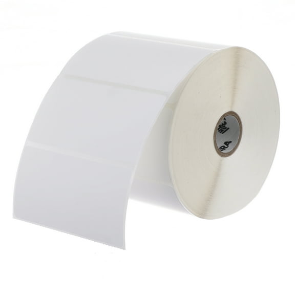 Zebra 4 x 2 in Thermal Transfer Polypropylene Labels PolyPro 3000T Permanent Adhesive Shipping Labels - 1 in Core - 4 Rolls