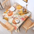 thumbnail image 2 of Fall Pumpkins and Birds Pattern Square Tablecloth,Waterproof Square Table Cover,Wipeable Spillproof Washable Table Cover for Home Kitchen Party Decor 52"x52"(132x132cm), 2 of 6