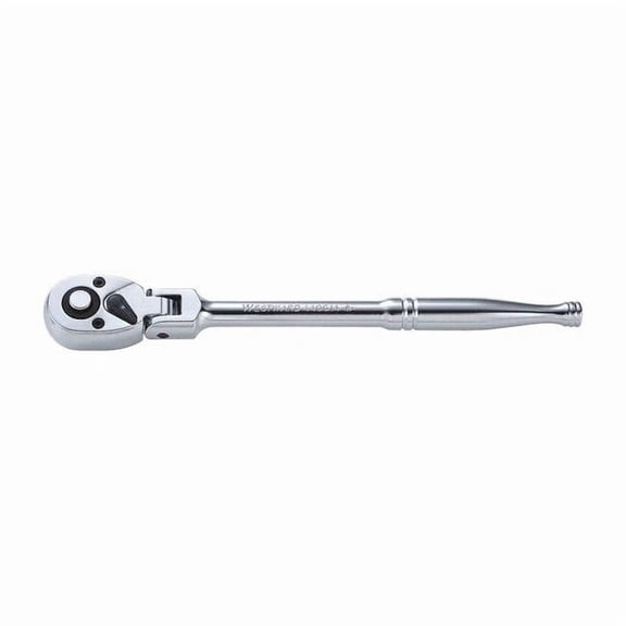 3/8" Drive 72 Geared Teeth Pear Head Style Hand Ratchet, 9-5/8" L, Chrome Finish