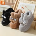 thumbnail image 4 of Zapatillas de algodón con tacón para mujer, ropa exterior de invierno, además de zapatos de algodón cálidos de terciopelo, botas de algodón de conejo de felpa con suela gruesa para interiores, inviern, 4 of 5