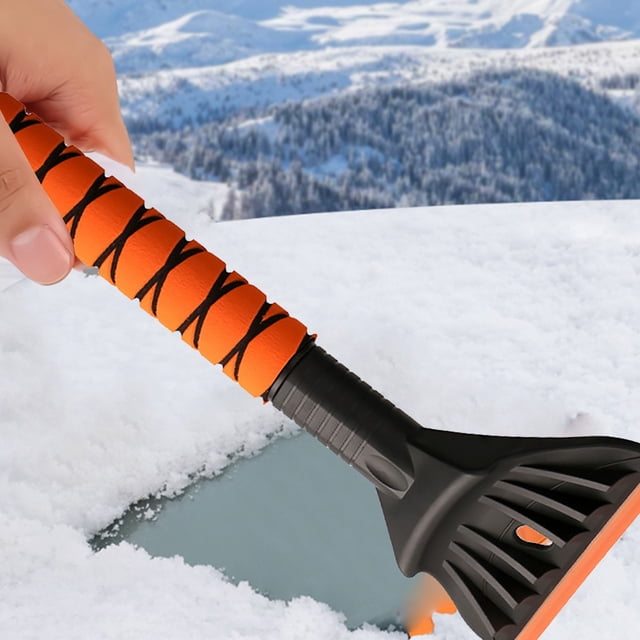 Riforla Ice Scraper for Car Ergonomic Windshield Scraper Comfortable Window Scraper Removable Foam Handle Snow Remover for Car Car Care & Cleaning A
