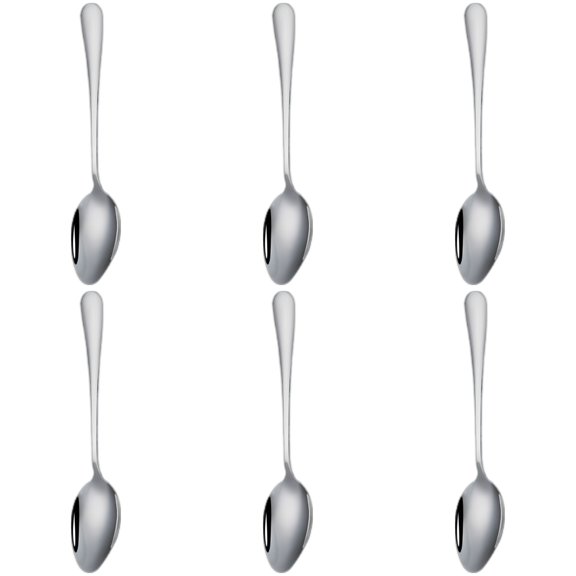 6 Pcs Espresso Spoons Mini, 5.3 in / 13.5 cm 410 Stainless Steel Demitasse Silver Mirror Polished Small Spoons for Coffee Tea Dessert Ice Cream, Elegant Tableware for Home Cafe