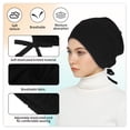 thumbnail image 4 of Minnieouse 3x gorro islámico Hijab amplio espacio para pelos banda elástica Underscarf Hijab sombrero de mujer transpirable Sombreros Beige+Blanco+Negro, 4 of 6