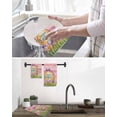 thumbnail image 5 of Pink Happy Easter Kitchen Dish Towels for Drying Dishes Set of 2, Spring Easter Eggs Floral Wooden Waffle Weave Microfiber Hand Tea Bathroom Towels Quick Dry & Absorbent Towel 15.7x23.6, 5 of 7