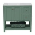 thumbnail image 4 of Lakeshore 36" Bathroom Vanity with Sage Green Cabinet and Engineered White Top, 4 of 6
