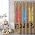thumbnail image 5 of Easter Shower Curtain Easter Bunny Butt Shower Curtains for Bathroom Decor, Waterproof Polyester Shower Curtain Set with Hooks, Standard Size 72" x 72" Rabbit Welcome Peeps, 5 of 9