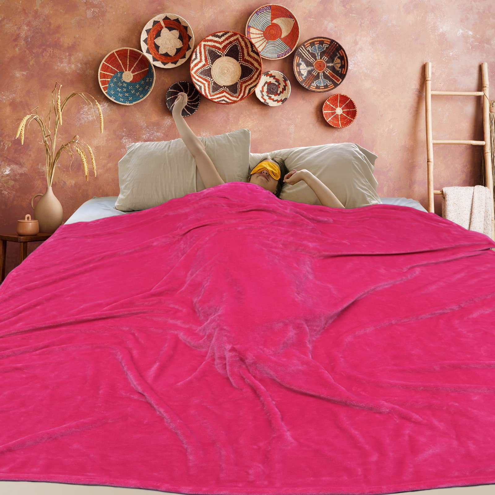 Fleece Pink Blanket King Size Cozy Soft Blankets Throws Lightweight Fleece Fall Fuzzy Blanket Couch Chairs Sofa Bedroom Living Room 90x108 inch Boys Girls Adults Student Walmart