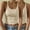 Beige, variant on 2 Pcs Women's 2024 Summer Sleeveless Tank Top Form Fitting Scoop Neck Ribbed Knit Basic Cami Shirts