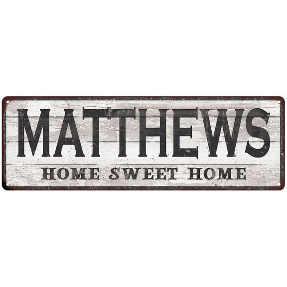 MATTHEWS Home Sweet Home Country Look 6x18 Metal Sign 106180045852