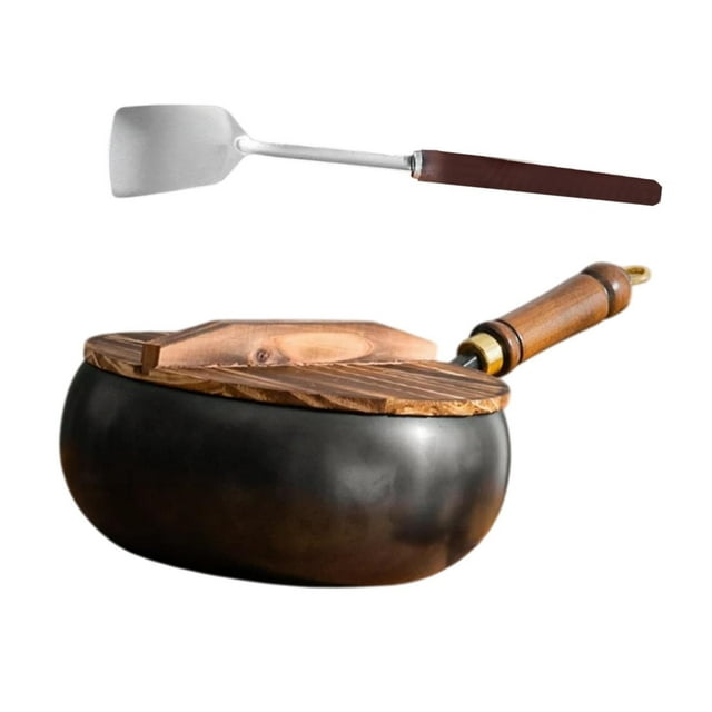 braveheart Iron Wok Pan Nonstick Frying Pan Detachable Comfort Handle Deep Pot Quick Cooking Solution Smooth And Uncoated Surfaces