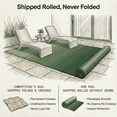 thumbnail image 3 of Fab Habitat Ombre Outdoor Rug - Waterproof, Fade Resistant, Crease-Free - Premium Recycled Plastic - Striped - Patio, Porch, Deck, Balcony - Big Sur - Green - 5 x 8 ft, 3 of 7