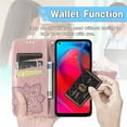 thumbnail image 6 of Compatible with Motorola Moto G Stylus 5G Wallet Case Leather with Card Holder and Stand for Women Flip Case Embossed Butterfly Shockproof Case for Moto G Stylus 5G SD Butterfly Rose Glod, 6 of 14