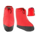 thumbnail image 4 of Botines de plumas, calcetines cálidos, botines de camping, funda para calentar los pies con bolsa de almacenamiento, calzado para acampar, senderismo, L rojo, 4 of 8