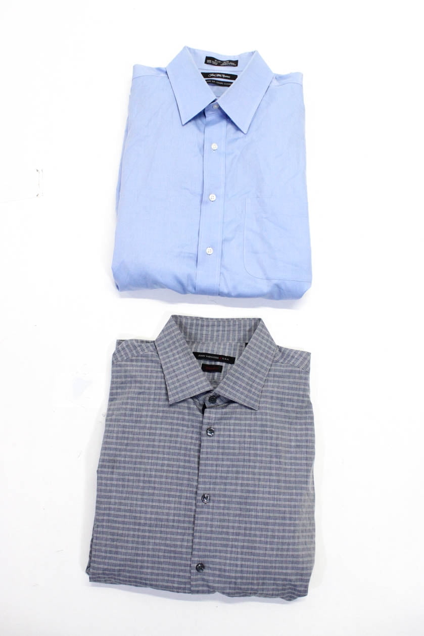 Pre-Owned|John Varvatos Star Usa Saks Fifth Avenue Mens Shirts Gray Blue  Size 1/.56 Lot 2 - Walmart.com