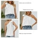 thumbnail image 5 of Blusa sin mangas con lazo y una sola tira, corte holgado para mujer, color blanco, estilo veraniego elegante de talla mediana, 5 of 6