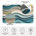 thumbnail image 4 of Teal Beige Ombre Doormat Outdoor Entrance 18"x30", Moire Modern Abstract Art Geometric Absorb Moisture Dirt Door Mats, Non-Slip Rubber Backing Floor Mats Indoor, Low-Profile Front Door Rugs, 4 of 9
