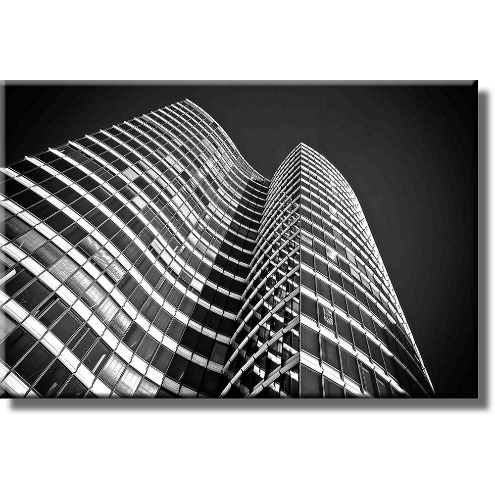 Architecture Modern Office Building Picture on Stretched Canvas, Wall