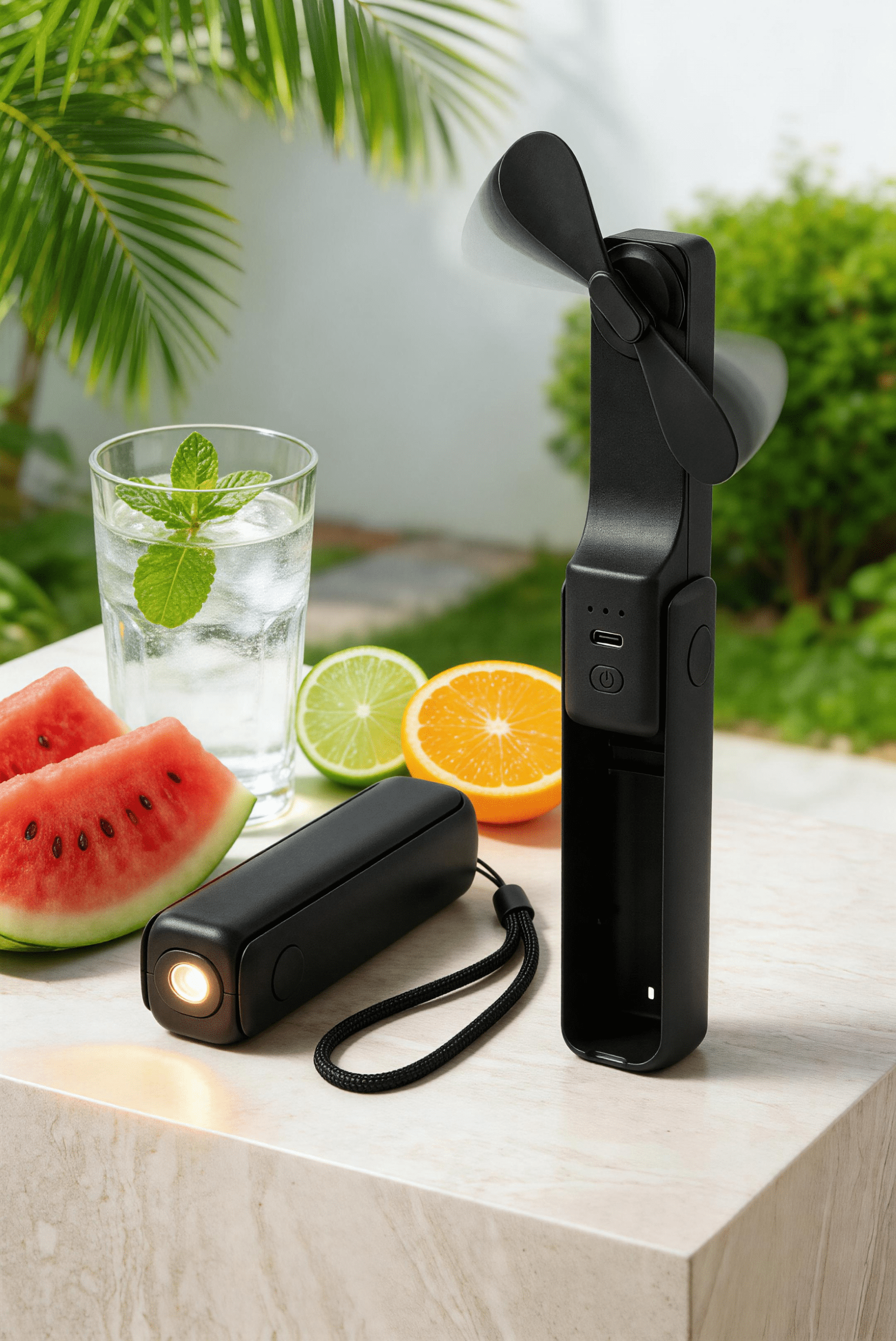 O2COOL Wearable Cooling Lanyard Fan, Portable USB Rechargeable