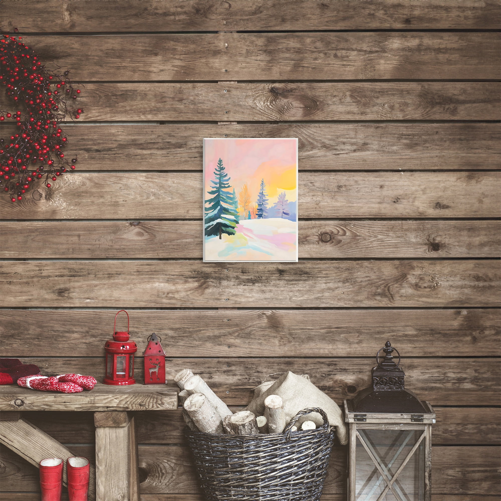 Stupell Industries Winter Forest Snowscape in Pastels Wall Plaque Art, design by The Prints Vibe