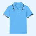 thumbnail image 3 of Cethrio Boys Polo Shirts, Collared School Uniform Cotton Pullover Short Sleeve Shirts Sky Blue Size 6, 3 of 8