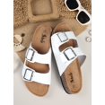 thumbnail image 1 of Minimalist Double Buckle Strap Flat Sandals, 1 of 4