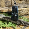 thumbnail image 5 of 81stgeneration Women's Men's Hand Carved Black Nephrite Jade Maori Toki Double Koru Pendant Necklace, 5 of 5