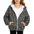 thumbnail image 2 of Zip Up Hoodie for Girls Long Sleeve Sweatshirt Leopard Print Hooded Jacket Front Pockets Trendy Fall Winter Casual Loose Fit Top, 2 of 6