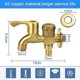 thumbnail image 2 of Brass Hose End Tap Outdoor Anywhere Garden Tap Garden Brass Water Bib Tap Brass Double Water Tap Allotment Tap Wall Mounted Faucet Washing Machine Tap, 2 of 5