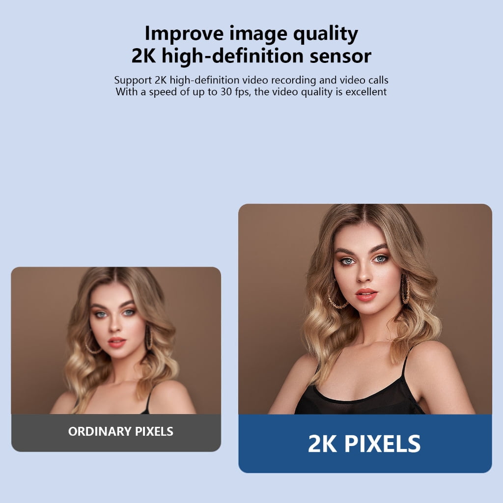 Streaming Webcam with Privacy Shield 1080p/2K Wide Angle Camera Auto Focusing For Gaming Live Broadcast